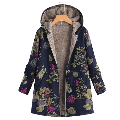 Mechi | Women's Hooded Floral Print Jacket - Lightweight Casual Windbreaker & Fall Raincoat