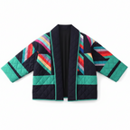 Sephira | Women's Geometric Print Pattern Jacket - Casual Zip-Up Bomber & Lightweight Fall Coat