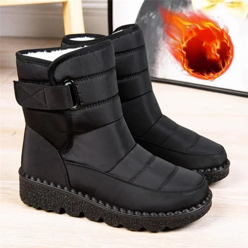 Ēden | Women's Quilted Mid-Calf Boots - Warm Winter Snow Booties