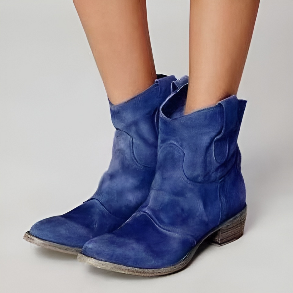 Inspire | Women's Low Heel Slip-On Boots - Casual Ankle Booties