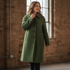 Women's Coat | Button Fastening Long Sleeve