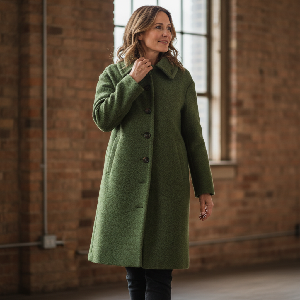 Women's Coat | Button Fastening Long Sleeve