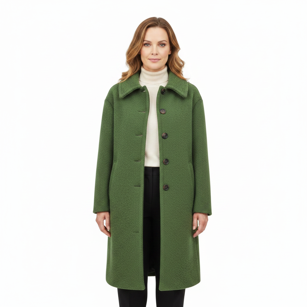 Women's Coat | Button Fastening Long Sleeve