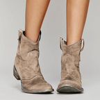 Inspire | Women's Low Heel Slip-On Boots - Casual Ankle Booties