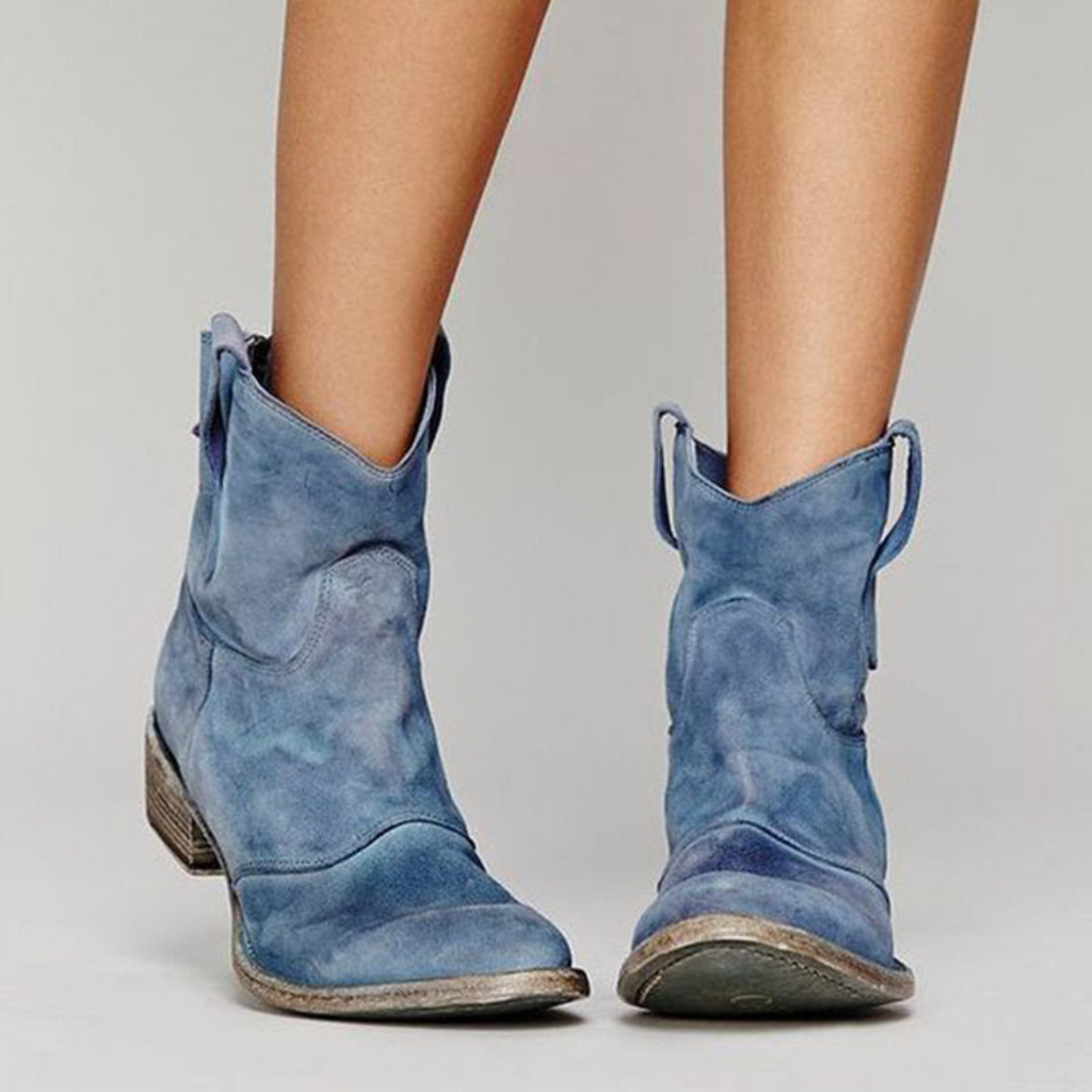 Inspire | Women's Low Heel Slip-On Boots - Casual Ankle Booties