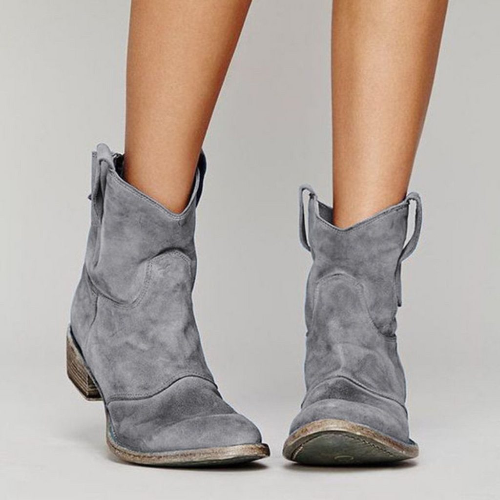 Inspire | Women's Low Heel Slip-On Boots - Casual Ankle Booties