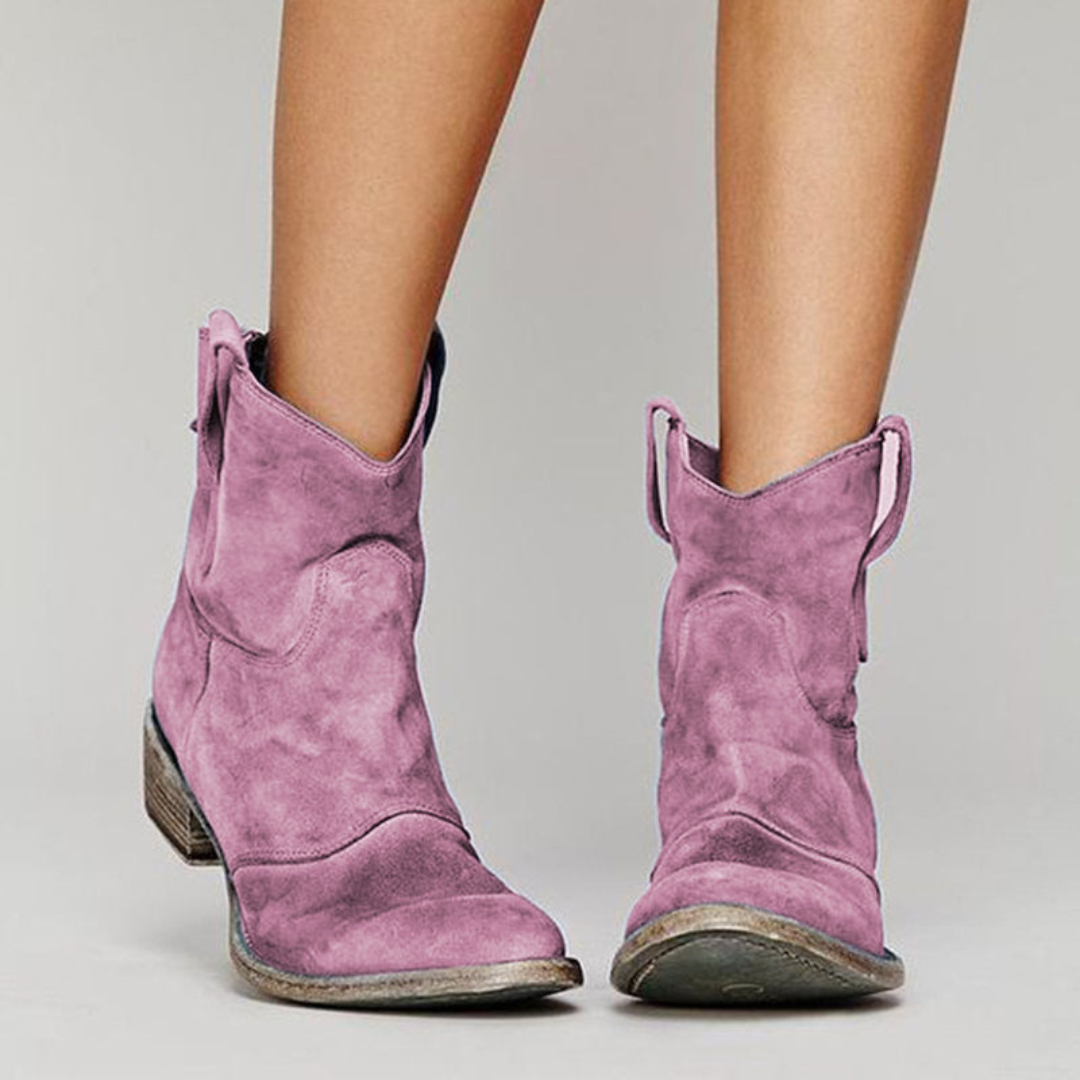 Inspire | Women's Low Heel Slip-On Boots - Casual Ankle Booties