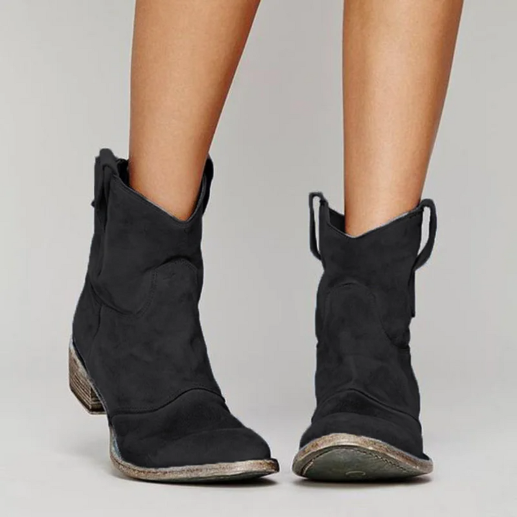 Inspire | Women's Low Heel Slip-On Boots - Casual Ankle Booties