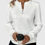 Amore | Women’s Sweater | Front Zip Cable Pattern