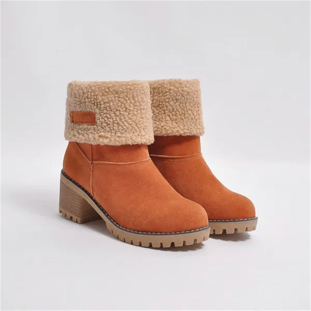 Solis | Boots for Women | Faux Shearling Cuff Ankle Style Orange