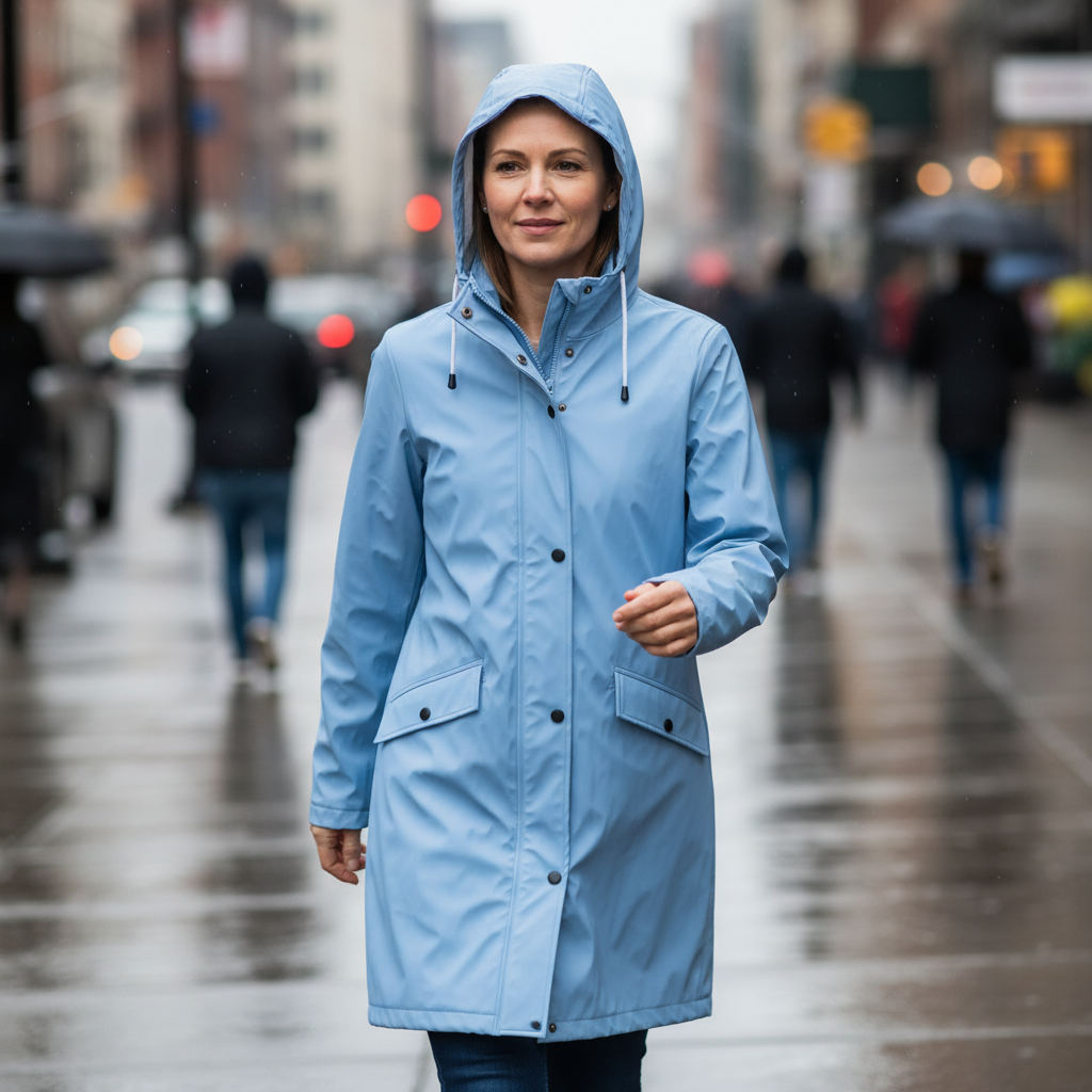 Amore | Women’s Long Breathable Rain Jacket with Lining and Pockets