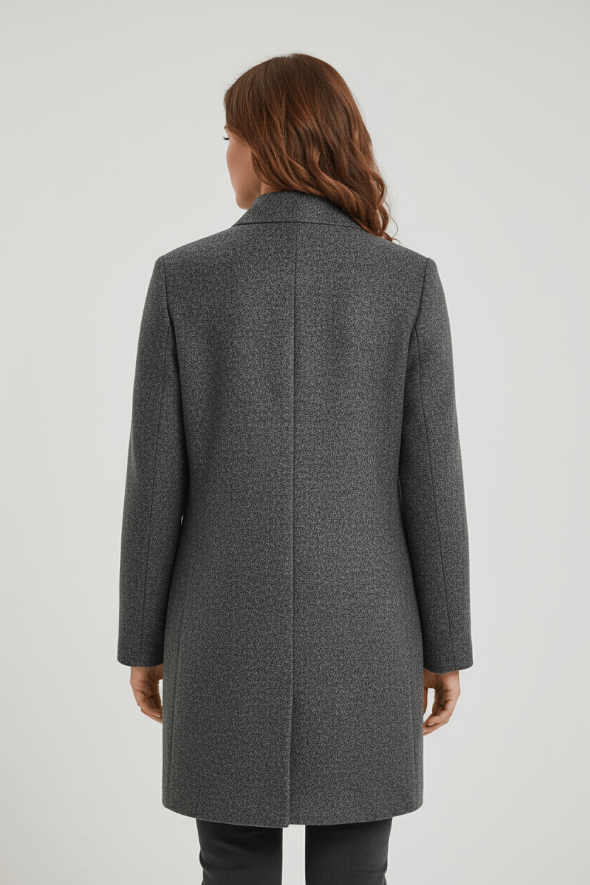 Zahara | Women's Faux Wool Tailored Overcoat - Classic Notch Lapel Trench Coat & Long Winter Jacket