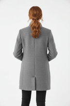 Zahara | Women's Faux Wool Tailored Overcoat - Classic Notch Lapel Trench Coat & Long Winter Jacket