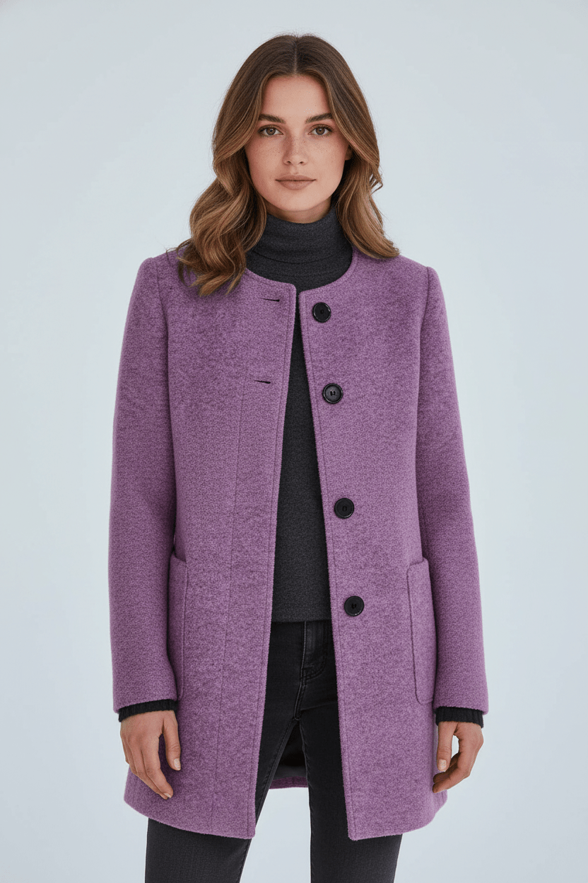 Zahara | Women's Faux Wool Tailored Overcoat - Classic Notch Lapel Trench Coat & Long Winter Jacket