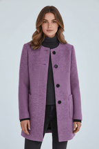 Zahara | Women's Faux Wool Tailored Overcoat - Classic Notch Lapel Trench Coat & Long Winter Jacket