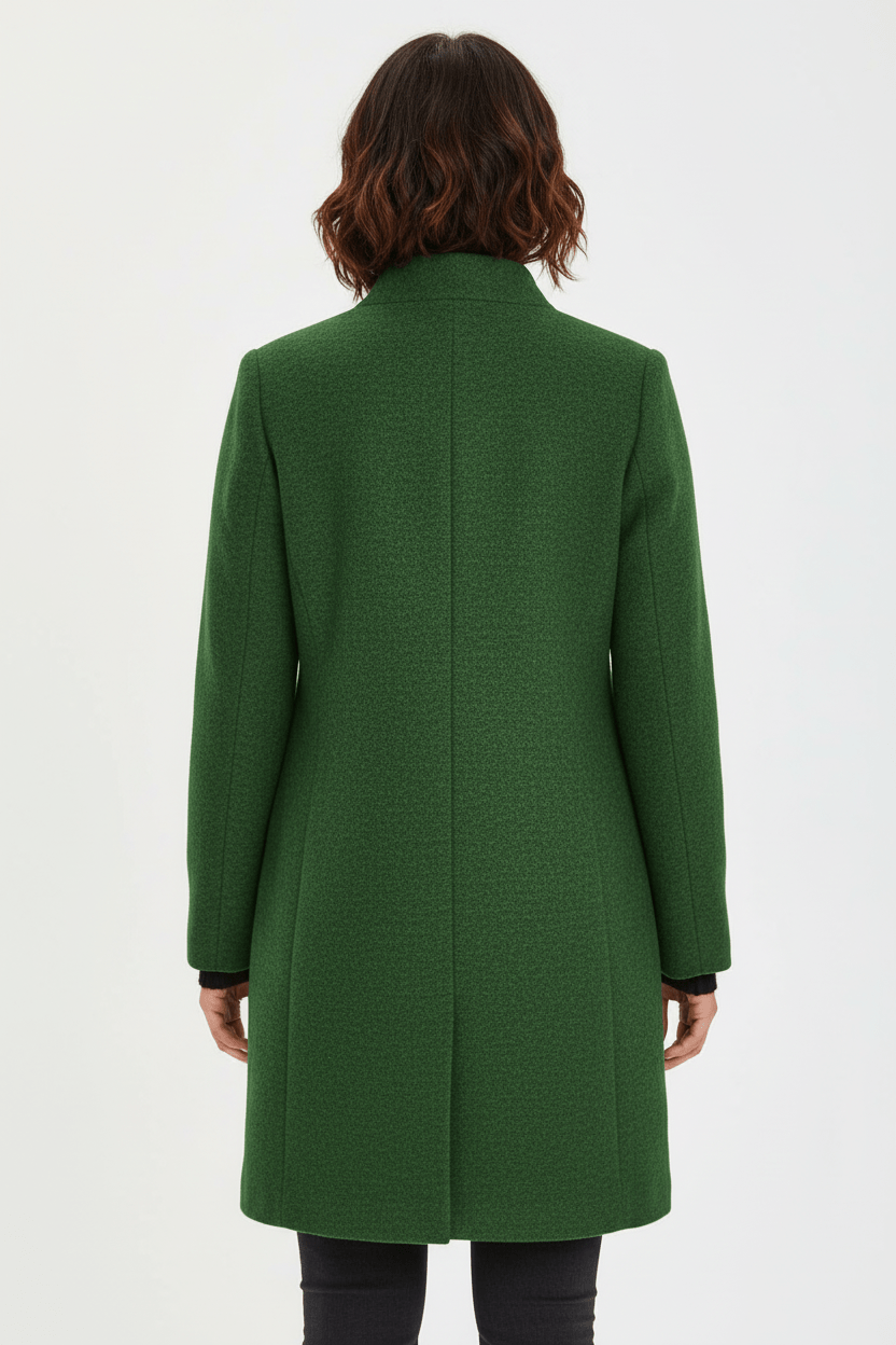 Zahara | Women's Faux Wool Tailored Overcoat - Classic Notch Lapel Trench Coat & Long Winter Jacket