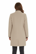 Zahara | Women's Faux Wool Tailored Overcoat - Classic Notch Lapel Trench Coat & Long Winter Jacket