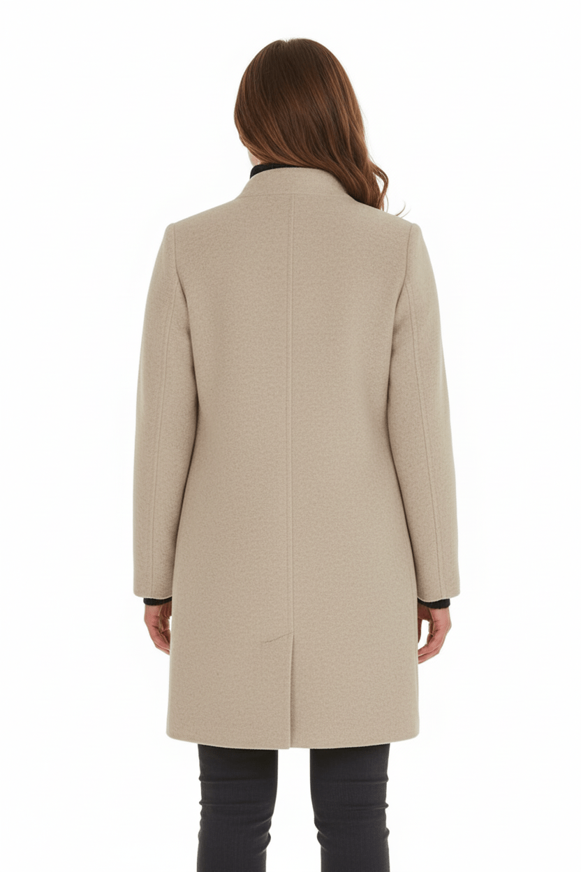 Zahara | Women's Faux Wool Tailored Overcoat - Classic Notch Lapel Trench Coat & Long Winter Jacket