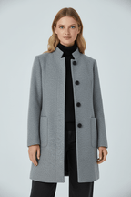 Zahara | Women's Faux Wool Tailored Overcoat - Classic Notch Lapel Trench Coat & Long Winter Jacket