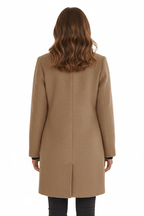 Zahara | Women's Faux Wool Tailored Overcoat - Classic Notch Lapel Trench Coat & Long Winter Jacket