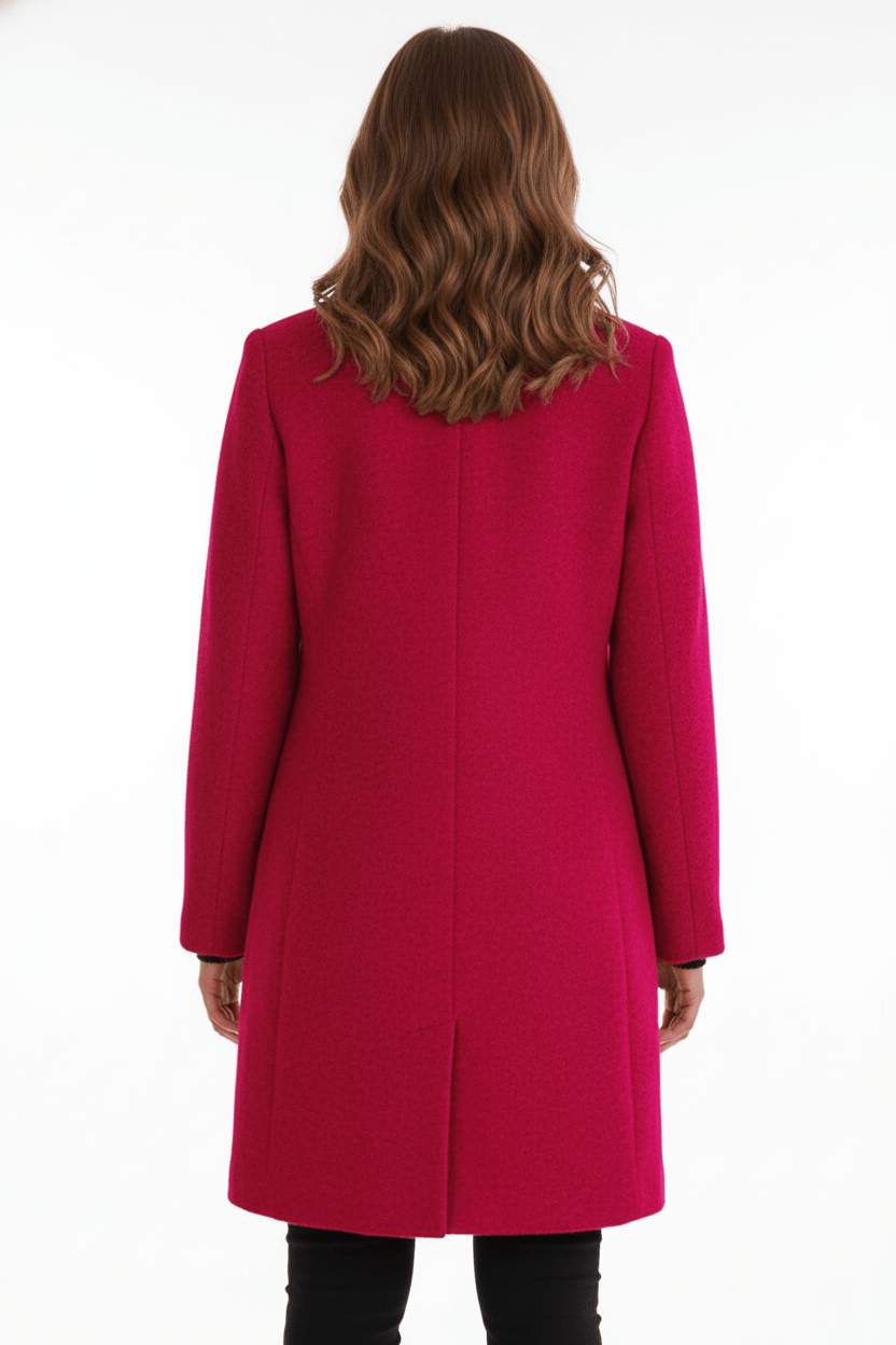 Zahara | Women's Faux Wool Tailored Overcoat - Classic Notch Lapel Trench Coat & Long Winter Jacket