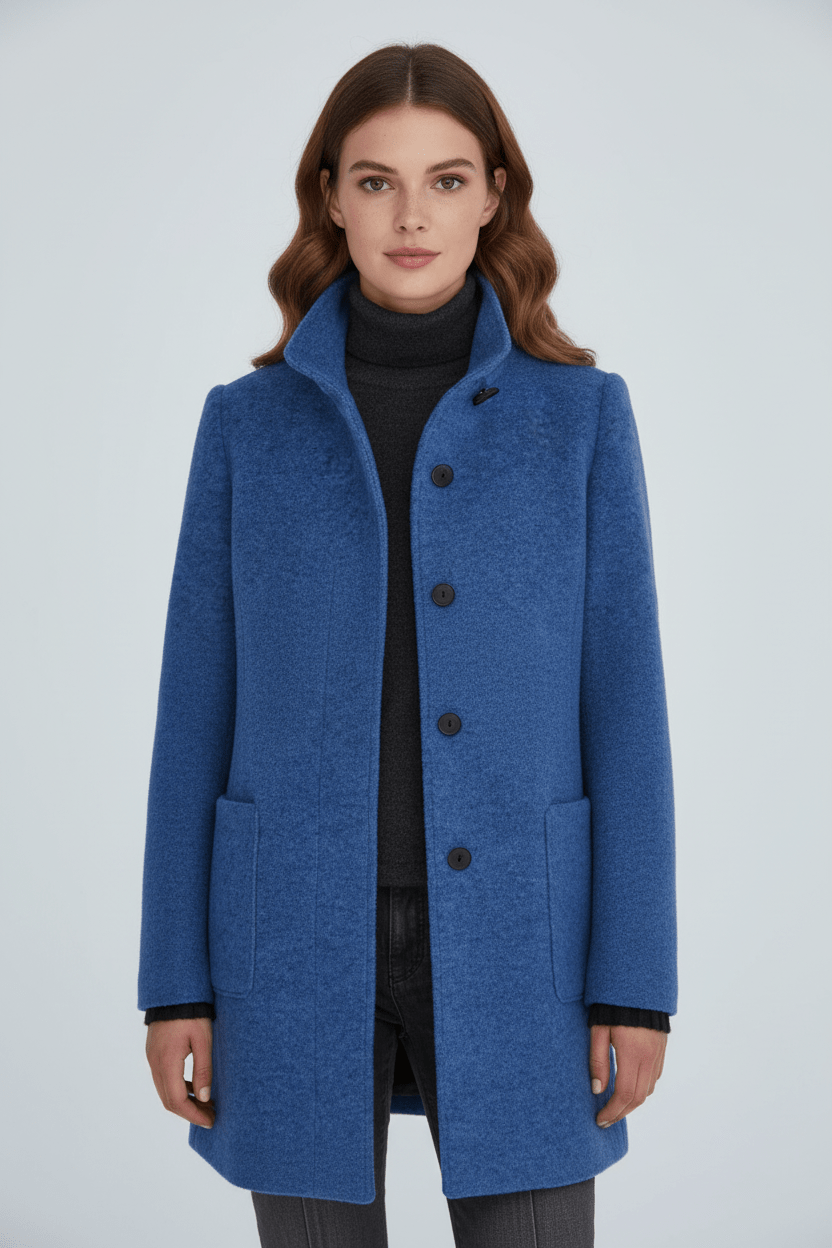 Zahara | Women's Faux Wool Tailored Overcoat - Classic Notch Lapel Trench Coat & Long Winter Jacket