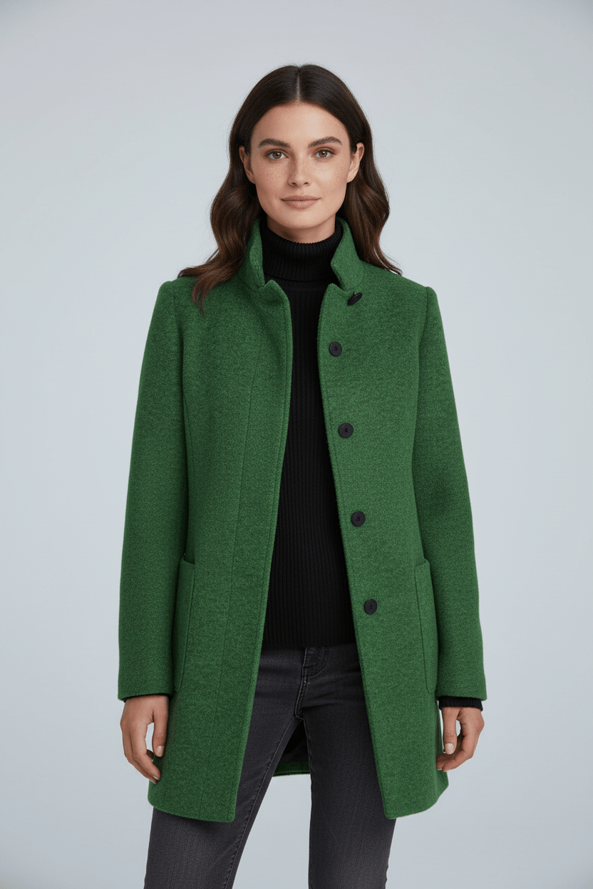 Zahara | Women's Faux Wool Tailored Overcoat - Classic Notch Lapel Trench Coat & Long Winter Jacket