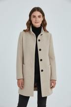 Zahara | Women's Faux Wool Tailored Overcoat - Classic Notch Lapel Trench Coat & Long Winter Jacket