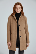 Zahara | Women's Faux Wool Tailored Overcoat - Classic Notch Lapel Trench Coat & Long Winter Jacket