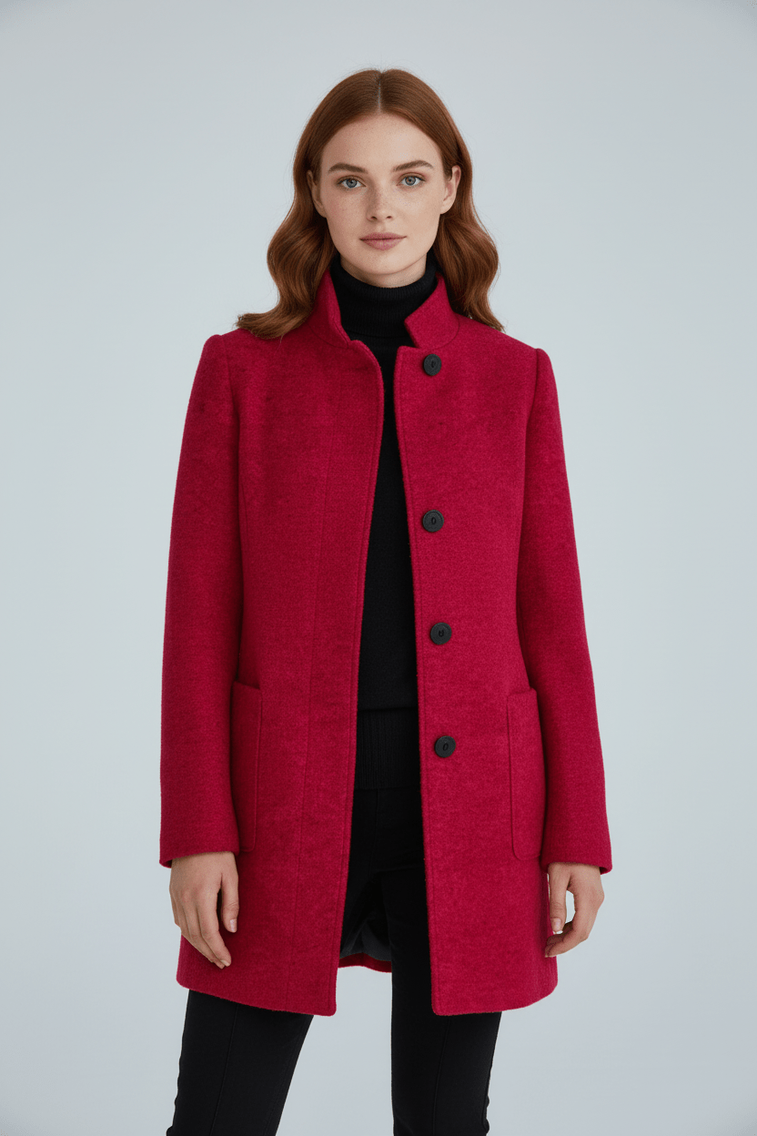 Zahara | Women's Faux Wool Tailored Overcoat - Classic Notch Lapel Trench Coat & Long Winter Jacket