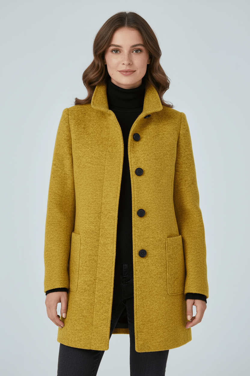 Zahara | Women's Faux Wool Tailored Overcoat - Classic Notch Lapel Trench Coat & Long Winter Jacket