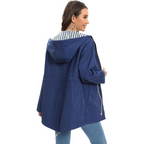 Damaris | Women's Waist Adjustable Drawstring Jacket - Lightweight Utility Parka & Cargo Anorak Coat