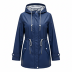 Damaris | Women's Waist Adjustable Drawstring Jacket - Lightweight Utility Parka & Cargo Anorak Coat