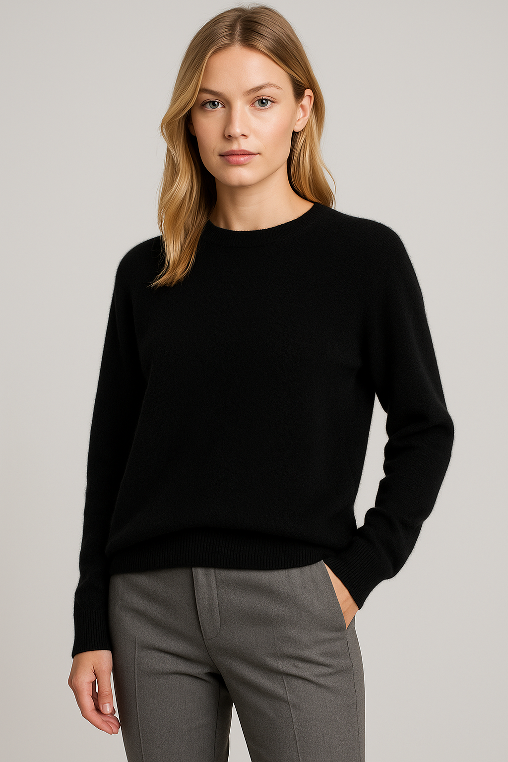 Roque | Women's Classic Crewneck Sweater - Soft Ribbed Knit Pullover & Long Sleeve Casual Jumper