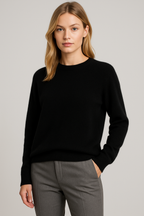 Roque | Women's Classic Crewneck Sweater - Soft Ribbed Knit Pullover & Long Sleeve Casual Jumper