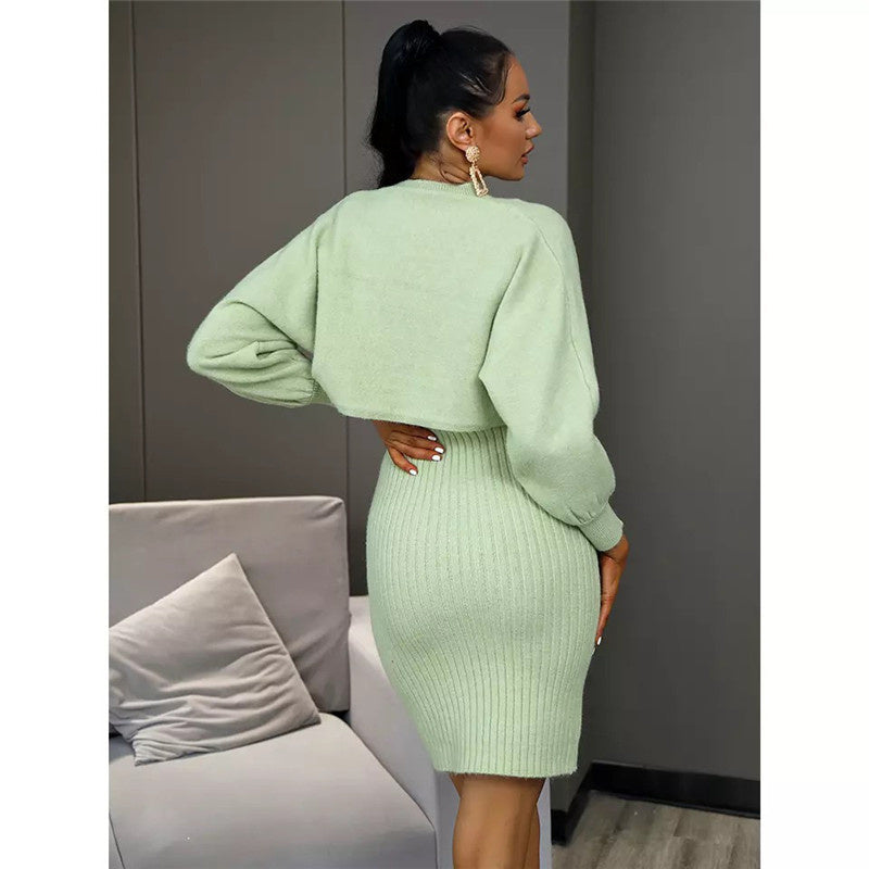 Maternity Set – Stretchy Maternity Dress & Sweater Set for Expecting Mothers, Pregnancy Outfit, One Size – Luna