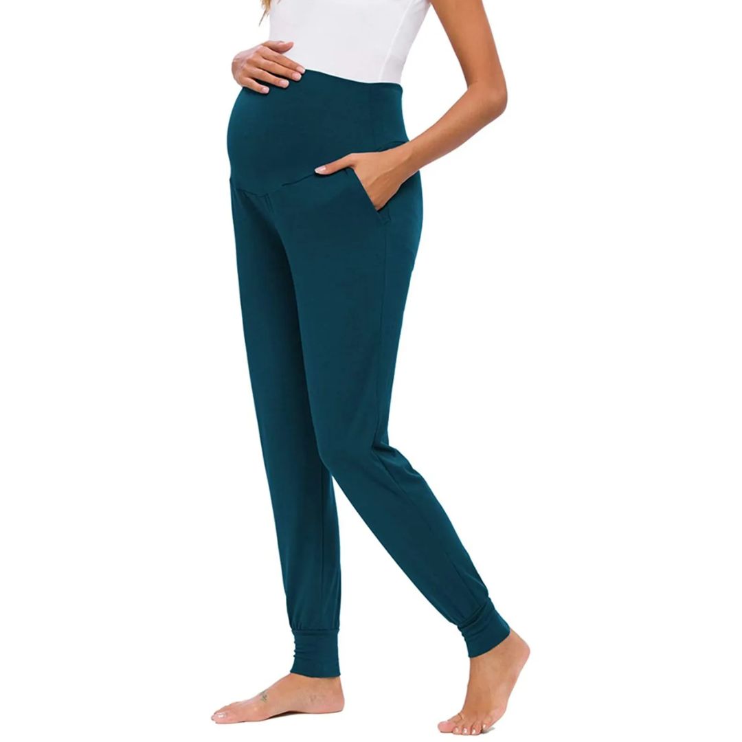 Martina Maternity Leggings – Soft Pregnancy Leggings with Adjustable Waistband, Slim Fit, 5 Colors, S–2XL – Roque