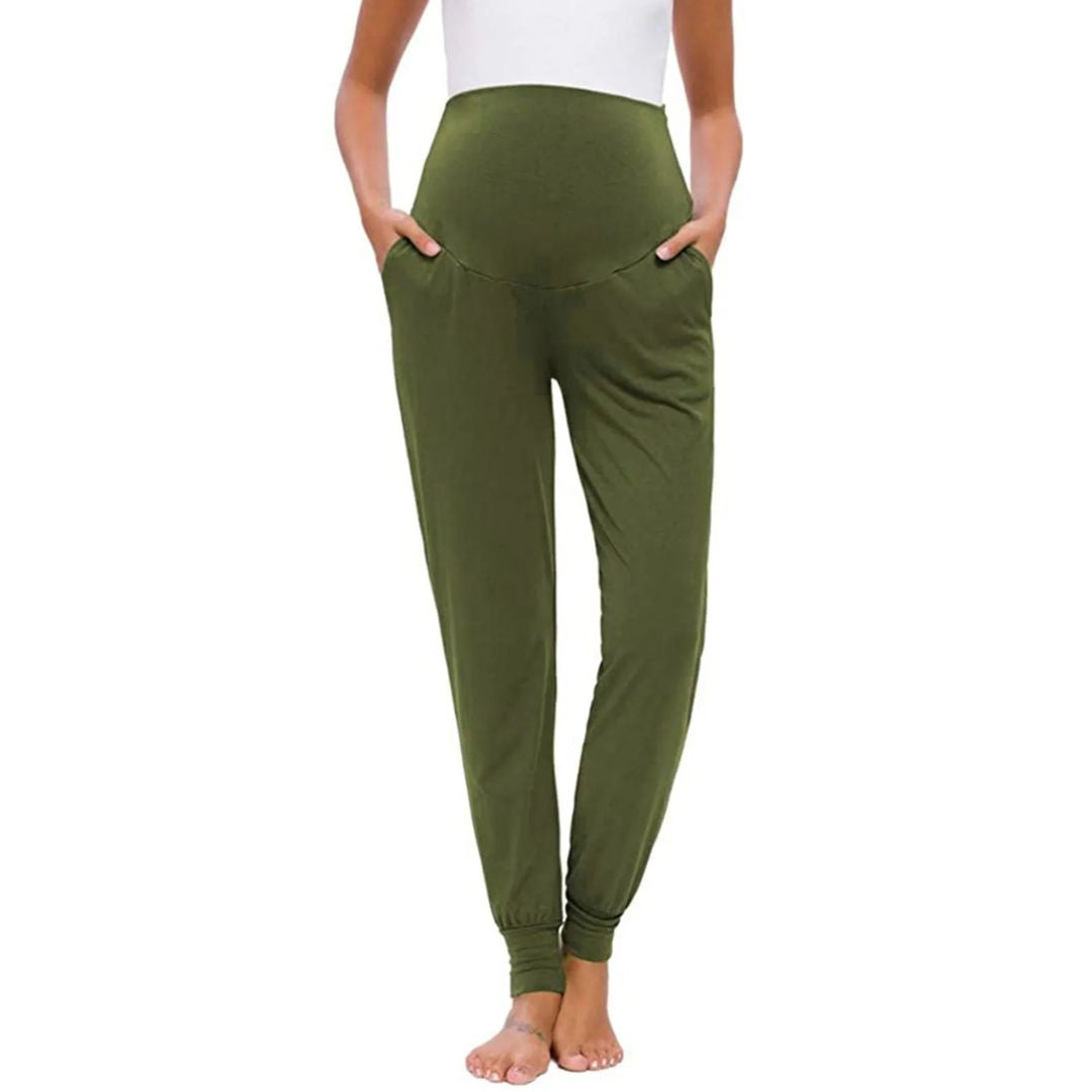 Martina Maternity Leggings – Soft Pregnancy Leggings with Adjustable Waistband, Slim Fit, 5 Colors, S–2XL – Roque