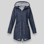 Damaris | Women's Waist Adjustable Drawstring Jacket - Lightweight Utility Parka & Cargo Anorak Coat
