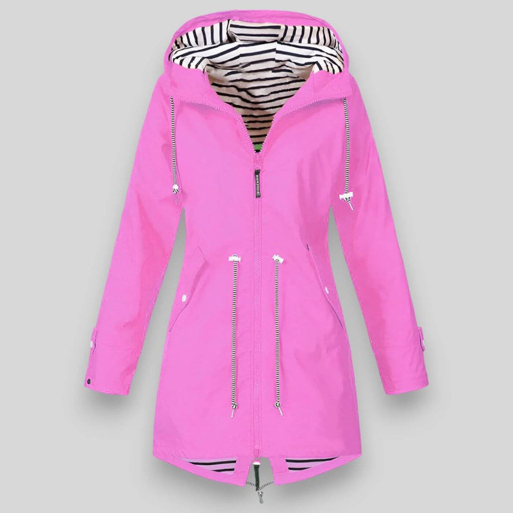 Damaris | Women's Waist Adjustable Drawstring Jacket - Lightweight Utility Parka & Cargo Anorak Coat