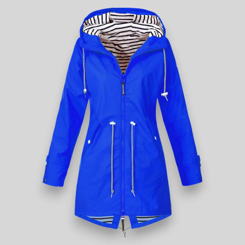 Damaris | Women's Waist Adjustable Drawstring Jacket - Lightweight Utility Parka & Cargo Anorak Coat