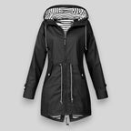 Damaris | Women's Waist Adjustable Drawstring Jacket - Lightweight Utility Parka & Cargo Anorak Coat