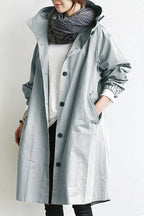 Bersh | Comfortable Waterproof Trench Coat with Hood Gray