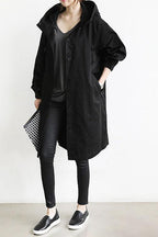 Bersh | Comfortable Waterproof Trench Coat with Hood Black
