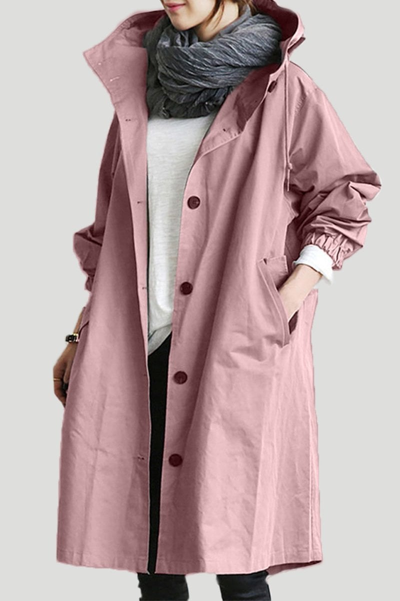 Bersh | Comfortable Waterproof Trench Coat with Hood Pink
