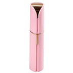 Rose gold facial hair remover head with rotating circular trimming blades