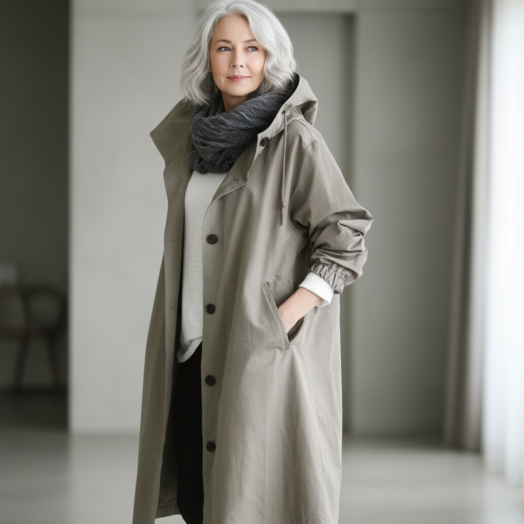 Zahara | Women's Longline Hooded Trench Coat - Lightweight Water-Resistant Belted Duster Jacket