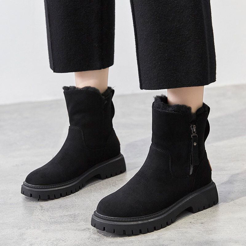 Inspire | Women's Round Toe Ankle Boots - Side Zip Casual Booties
