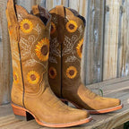 Ēden | Women's Floral Block Heel Boots - Embroidered Ankle Booties