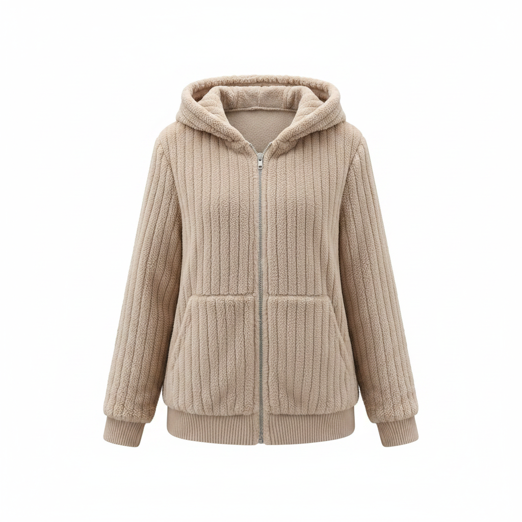 Roque | Women's Zip-Front Textured Jacket - Lightweight Casual Bouclé Bomber & Fall Outerwear